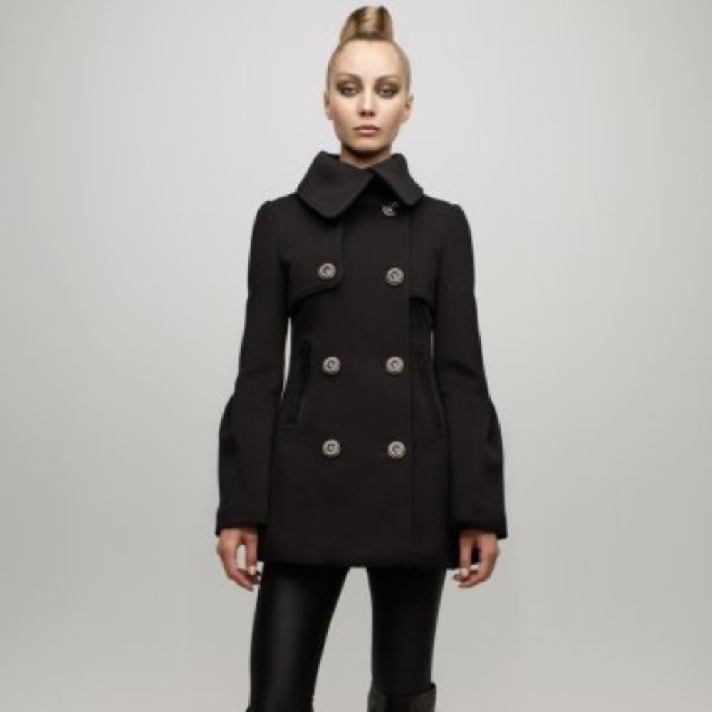 Mackage Raffy Black Double-Breasted Wool Coat